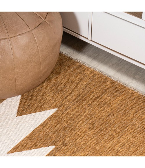 WSH110A Area Rug Chayton Minimalist Geometric Machine-Washable Terracotta/Cream 2 ft. x 8 ft. Runner Rug