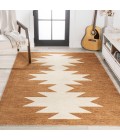 WSH110A Area Rug Chayton Minimalist Geometric Machine-Washable Terracotta/Cream 8 ft. x 10 ft. Area Rug