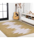 WSH110B Area Rug Chayton Minimalist Geometric Machine-Washable Moss/Cream 9 ft. x 12 ft. Area Rug