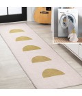 WSH112A Area Rug Luola Minimalist Geometric Machine-Washable Cream/Moss 2 ft. x 8 ft. Runner Rug