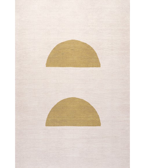 WSH112A Area Rug Luola Minimalist Geometric Machine-Washable Cream/Moss 3 ft. x 5 ft. Area Rug