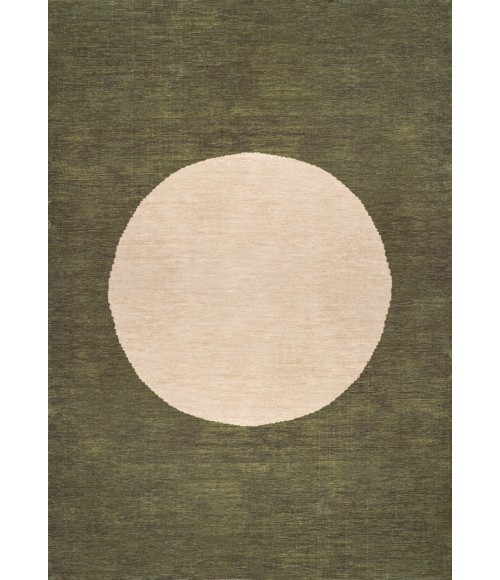 WSH113B Area Rug Cirkel Minimalist Geometric Dot Machine-Washable Green/Cream 8 ft. x 10 ft. Area Rug