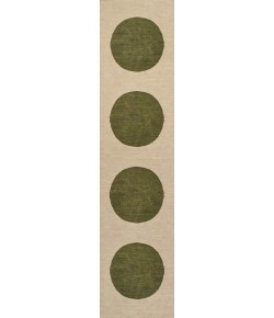 Jonathany Wsh113C WSH113C Cream/Green Area Rug 2 ft. X 8 ft. Rectangle