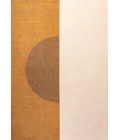 WSH114A Area Rug Demie Minimalist Graphic Circle Machine-Washable Brown/Cream/Terracotta 4 ft. x 6 ft. Area Rug