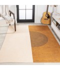 WSH114A Area Rug Demie Minimalist Graphic Circle Machine-Washable Brown/Cream/Terracotta 4 ft. x 6 ft. Area Rug