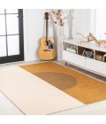 WSH114A Area Rug Demie Minimalist Graphic Circle Machine-Washable Brown/Cream/Terracotta 4 ft. x 6 ft. Area Rug