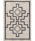 WSH115A Area Rug Ashkii Minimalist Medallion Machine-Washable Ivory/Dark Gray 5 ft. x 8 ft. Area Rug