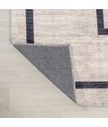 WSH115A Area Rug Ashkii Minimalist Medallion Machine-Washable Ivory/Dark Gray 5 ft. x 8 ft. Area Rug