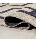 WSH115A Area Rug Ashkii Minimalist Medallion Machine-Washable Ivory/Dark Gray 2 ft. x 8 ft. Runner Rug