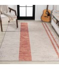 WSH116A Area Rug Raita Modern Distressed Stripe Machine-Washable Ivory/Peach 9 ft. x 12 ft. Area Rug