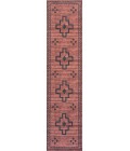 WSH118A Area Rug Korsa Geometric Medallion Machine-Washable Red/Dark Gray 2 ft. x 8 ft. Runner Rug