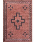 WSH118A Area Rug Korsa Geometric Medallion Machine-Washable Red/Dark Gray 9 ft. x 12 ft. Area Rug