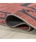 WSH118A Area Rug Korsa Geometric Medallion Machine-Washable Red/Dark Gray 2 ft. x 8 ft. Runner Rug