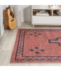 WSH118A Area Rug Korsa Geometric Medallion Machine-Washable Red/Dark Gray 9 ft. x 12 ft. Area Rug