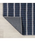 WSH119A Area Rug Rand Distressed Ticking Stripe Machine-Washable Navy/Gray 5 ft. x 8 ft. Area Rug