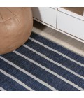 WSH119A Area Rug Rand Distressed Ticking Stripe Machine-Washable Navy/Gray 5 ft. x 8 ft. Area Rug