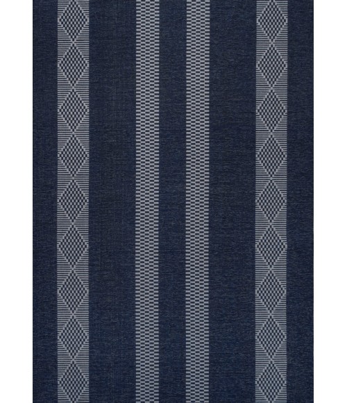 WSH120A Area Rug Nautisk Trellis Stripe Machine-Washable Navy/Gray 9 ft. x 12 ft. Area Rug