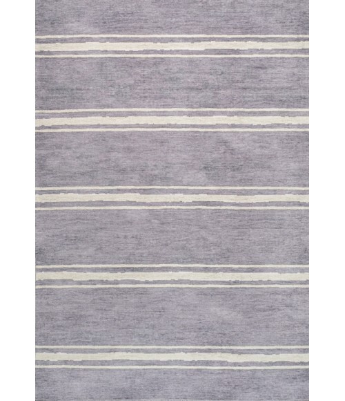 WSH121A Area Rug Bande Distressed Ticking Stripe Machine-Washable Lavender/Ivory 8 ft. x 10 ft. Area Rug