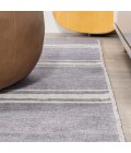 WSH121A Area Rug Bande Distressed Ticking Stripe Machine-Washable Lavender/Ivory 2 ft. x 8 ft. Runner Rug