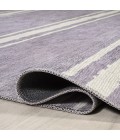 WSH121A Area Rug Bande Distressed Ticking Stripe Machine-Washable Lavender/Ivory 2 ft. x 8 ft. Runner Rug