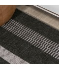 WSH122A Area Rug Vichy Geometric Striped Machine-Washable Black/Ivory 8 ft. x 10 ft. Area Rug