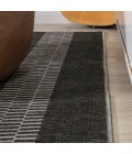 WSH122A Area Rug Vichy Geometric Striped Machine-Washable Black/Ivory 8 ft. x 10 ft. Area Rug
