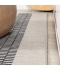 WSH122B Area Rug Vichy Geometric Striped Machine-Washable Ivory/Dark Gray 2 ft. x 8 ft. Runner Rug