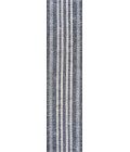 WASHABLE Area Rug Vichy Geometric Striped Machine-Washable Slate Gray/Ivory 2 ft. x 8 ft. Runner Rug