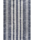 WASHABLE Area Rug Vichy Geometric Striped Machine-Washable Slate Gray/Ivory 5 ft. x 8 ft. Area Rug