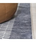 WASHABLE Area Rug Vichy Geometric Striped Machine-Washable Slate Gray/Ivory 5 ft. x 8 ft. Area Rug