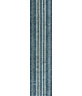 WASHABLE Area Rug Vichy Geometric Striped Machine-Washable Blue/Cream 2 ft. x 8 ft. Runner Rug