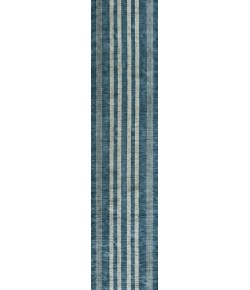 Jonathany Washable WSH122D Blue/Cream Area Rug 2 ft. X 8 ft. Runner