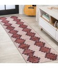 WSH123A Area Rug Timantii Modern Trellis Kilim Machine-Washable Red/Ivory 2 ft. x 8 ft. Runner Rug