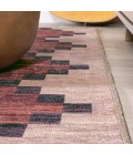 WSH123A Area Rug Timantii Modern Trellis Kilim Machine-Washable Red/Ivory 8 ft. x 10 ft. Area Rug