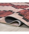 WSH123A Area Rug Timantii Modern Trellis Kilim Machine-Washable Red/Ivory 2 ft. x 8 ft. Runner Rug