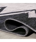 WSH124A Area Rug Siksak Modern Chevron Border Machine-Washable Ivory/Navy 2 ft. x 8 ft. Runner Rug