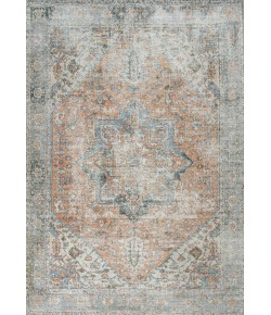 Jonathany Washable WSH200A Terra/Blue Area Rug 7 ft. 10 in. X 10 ft. Rectangle