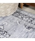 WASHABLE Area Rug Bausch Bohemian Distressed Chenille Machine-Washable Gray/White 3 ft. x 5 ft. Area Rug
