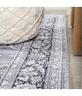 WASHABLE Area Rug Bausch Bohemian Distressed Chenille Machine-Washable Gray/White 3 ft. x 5 ft. Area Rug