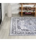 WASHABLE Area Rug Bausch Bohemian Distressed Chenille Machine-Washable Gray/White 3 ft. x 5 ft. Area Rug