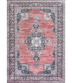 Jonathany Washable WSH201B Dark Pink/Black/White Area Rug 2 ft. 11 in. X 5 ft. Rectangle
