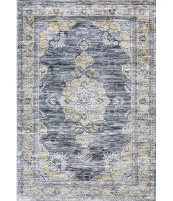 Jonathany Washable WSH201C Dark Gray/Yellow Area Rug 2 ft. 11 in. X 5 ft. Rectangle