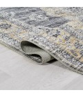 WASHABLE Area Rug Bausch Bohemian Distressed Chenille Machine-Washable Dark Gray/Yellow 3 ft. x 5 ft. Area Rug