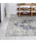 WASHABLE Area Rug Bausch Bohemian Distressed Chenille Machine-Washable Dark Gray/Yellow 3 ft. x 5 ft. Area Rug
