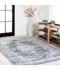 WASHABLE Area Rug Bausch Bohemian Distressed Chenille Machine-Washable Dark Gray/Blue 3 ft. x 5 ft. Area Rug