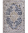 WASHABLE Area Rug Wincer Chenille Cottage Medallion Machine-Washable Dark Gray/Yellow 3 ft. x 5 ft. Area Rug