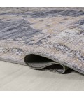 WASHABLE Area Rug Wincer Chenille Cottage Medallion Machine-Washable Dark Gray/Yellow 3 ft. x 5 ft. Area Rug