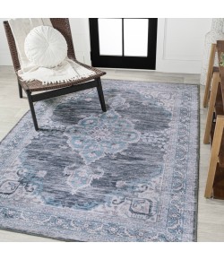 Jonathany Washable WSH202D Gray/Blue/White Area Rug 7 ft. 10 in. X 10 ft. Rectangle