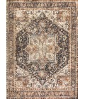 WASHABLE Area Rug Chapell Chenille Mid-Century Medallion Machine-Washable Black/Terra 3 ft. x 5 ft. Area Rug