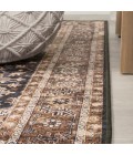 WASHABLE Area Rug Chapell Chenille Mid-Century Medallion Machine-Washable Black/Terra 3 ft. x 5 ft. Area Rug